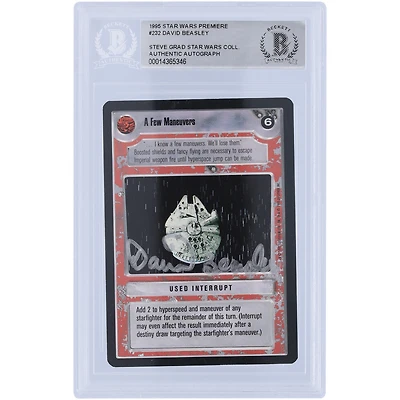 David Beasley Star Wars Autographed 1995 CCG Premiere #232 BAS Authenticated Card