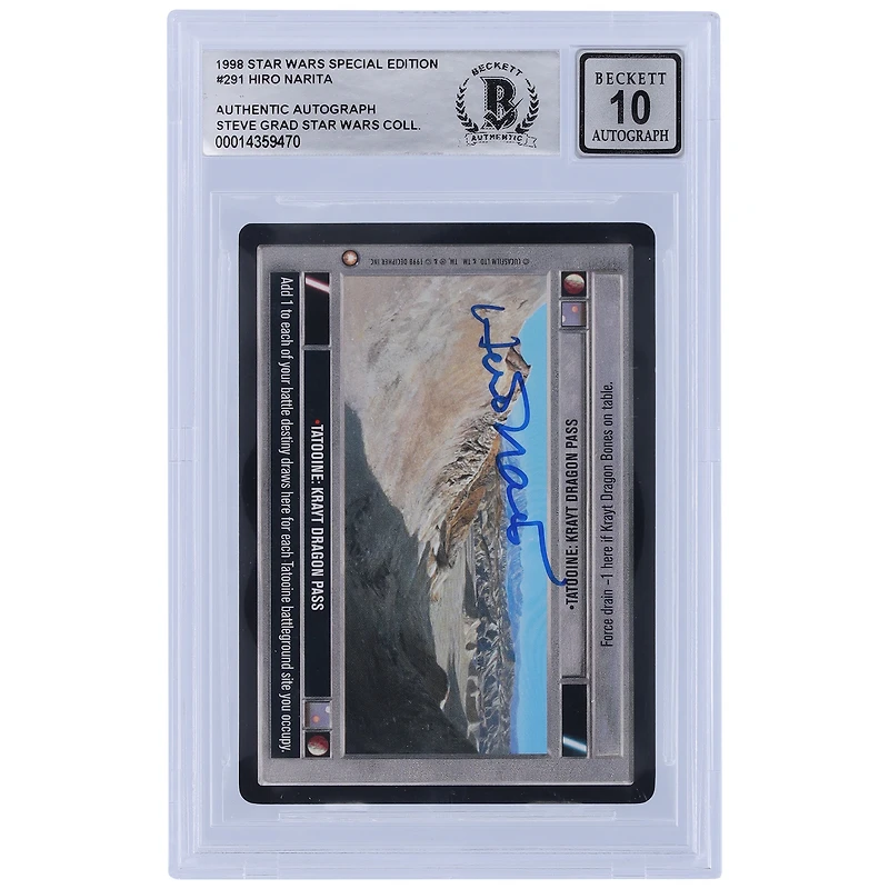 Hiro Narita Star Wars Autographed 1998 CCG Special Edition #291 BGS Authenticated 10 Card