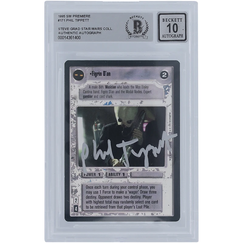 Phil Tippett Star Wars Autographed 1995 CCG Premiere #171 BGS Authenticated 10 Card