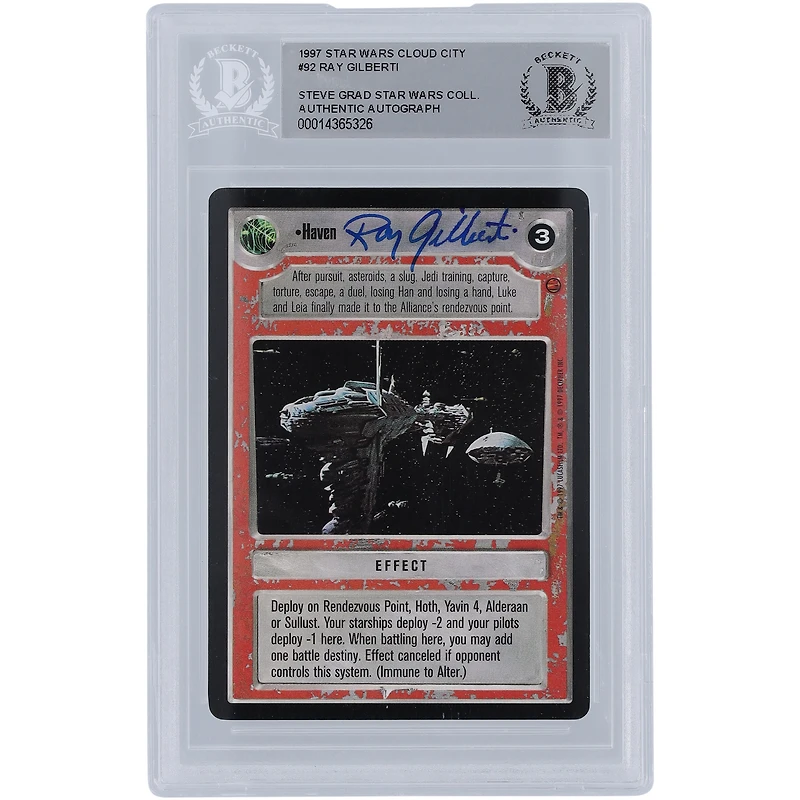 Ray Gilberti Star Wars Autographed 1997 CCG Cloud City #92 BGS Authenticated Card