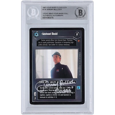 Jeremy Bulloch Star Wars Autographed 1997 CCG Star Wars Cloud City #118 BGS Authenticated Card with "Sheckil" Inscription