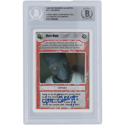 Jon Berg Star Wars Autographed 1995 CCG Premiere Unlimited #211 BGS Authenticated Card