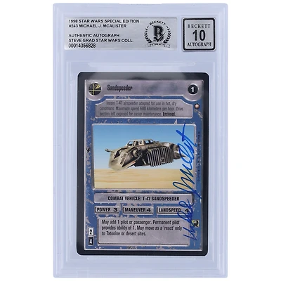 Michael McAlister Star Wars Autographed Michael McAlister Star Wars Autographed 1998 CCG Special Edition #243 BGS Authenticated 10 Card