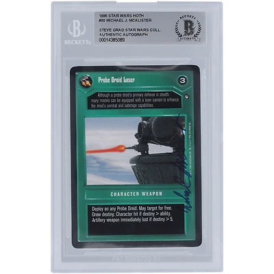Michael McAlister Star Wars Autographed Michael McAlister Star Wars Autographed 1996 CCG Hoth #80 BGS Authenticated Card