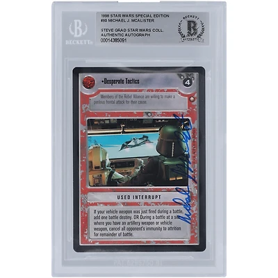 Michael McAlister Star Wars Autographed Michael McAlister Star Wars Autographed 1998 CCG Special Edition #80 BGS Authenticated Card