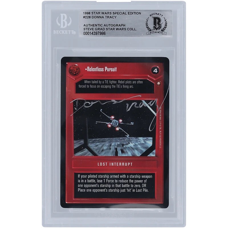 Donna Tracy Star Wars Autographed 1998 CCG Special Edition #228 BGS Authenticated Card