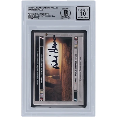 Miki Herman Star Wars Autographed 1998 CCG Jabba's Palace #77 BGS Authenticated 10 Card