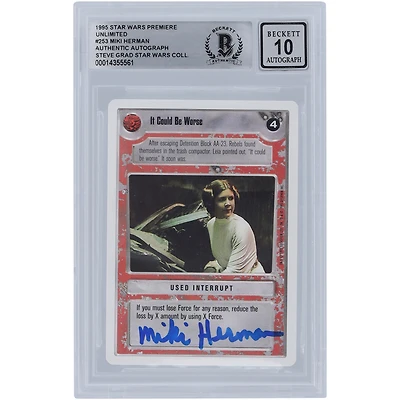Miki Herman Star Wars Autographed 1995 CCG Premiere #253 BGS Authenticated 10 Card
