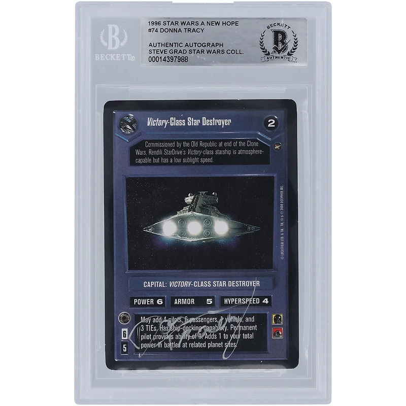 Donna Tracy Star Wars Autographed 1996 CCG A New Hope #74 BGS Authenticated Card