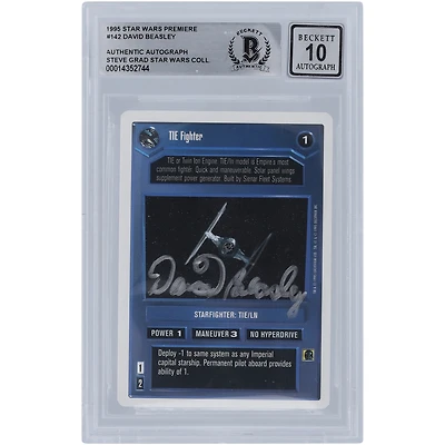 David Beasley Star Wars Autographed 1995 CCG Premiere #142 BGS Authenticated 10 Card