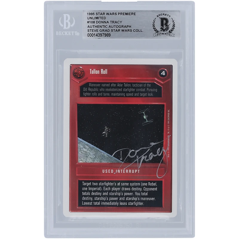Donna Tracy Star Wars Autographed 1995 CCG Premiere #108 BGS Authenticated Card