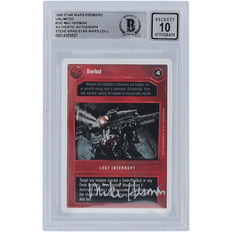 Miki Herman Star Wars Autographed 1995 CCG Premiere #101 BGS Authenticated 10 Card