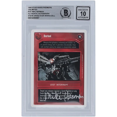 Miki Herman Star Wars Autographed 1995 CCG Premiere #101 BGS Authenticated 10 Card