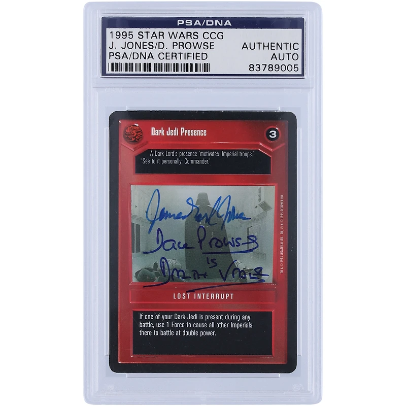 David Prowse and James Earl Jones Star Wars Autographed 1995 CCG Star Wars #3 PSA Authenticated Authentic Card with "Is Darth Vader" Inscription