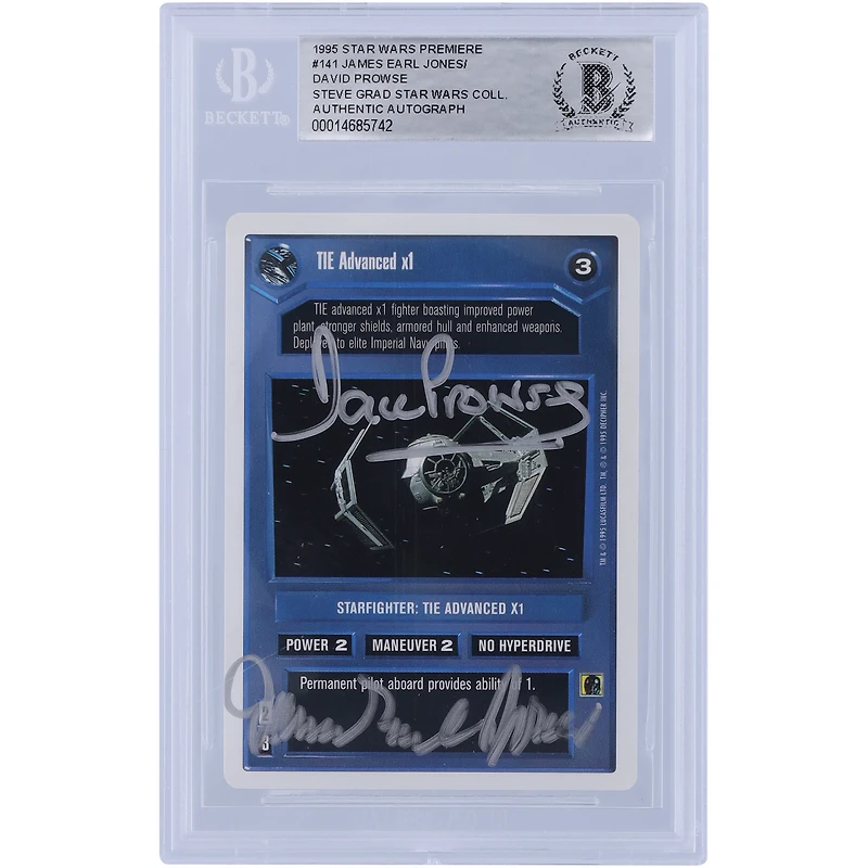 David Prowse and James Earl Jones Star Wars Autographed 1995 CCG Premiere #141 BGS Authenticated Authentic Card