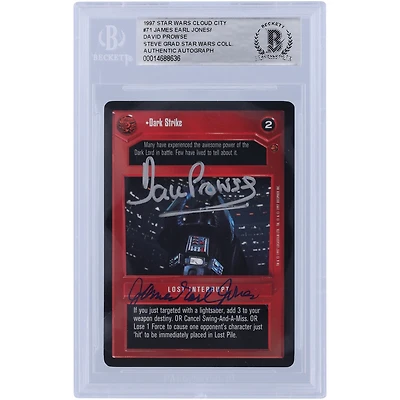 David Prowse and James Earl Jones Star Wars Autographed 1997 CCG Cloud City #71 BGS Authenticated Authentic Card