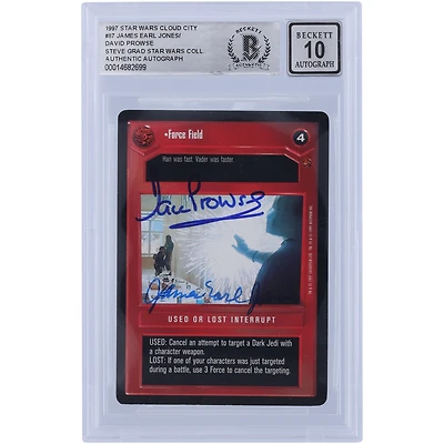 David Prowse and James Earl Jones Star Wars Autographed 1997 CCG Cloud City #87 BGS Authenticated 10 Auto Grade Card