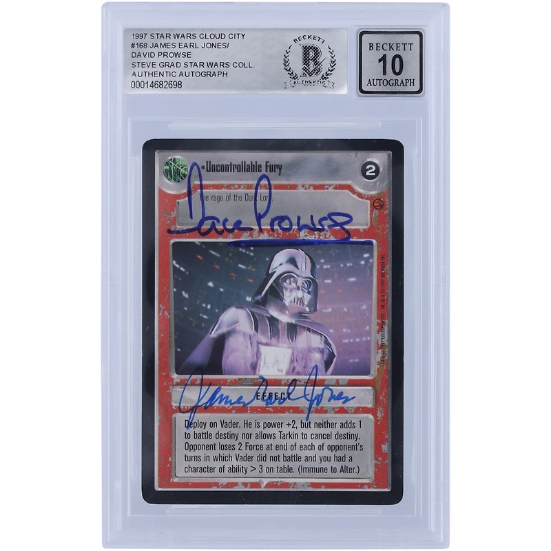 David Prowse and James Earl Jones Star Wars Autographed 1997 CCG Cloud City #168 BGS Authenticated 10 Auto Grade Card