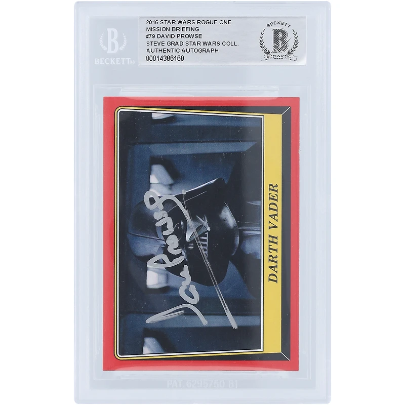 David Prowse Star Wars Autographed 2016 Topps Rogue One Darth Vader #79 BAS Authenticated Card