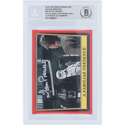 David Prowse Star Wars Autographed 2016 Topps Rogue One Darth Vader #36 BAS Authenticated Card