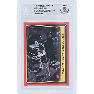 David Prowse Star Wars Autographed 2016 Topps Rogue One Darth Vader #60 BAS Authenticated Card