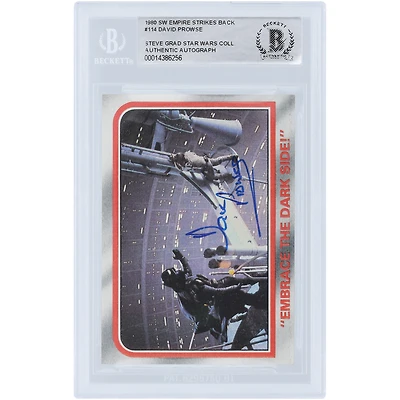 David Prowse Star Wars Autographed 1980 Topps The Empire Strikes Back Darth Vader #114 BAS Authenticated Card
