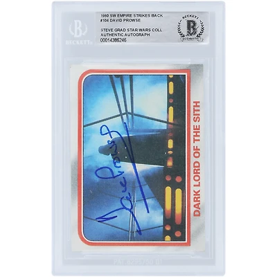 David Prowse Star Wars Autographed 1980 Topps The Empire Strikes Back Darth Vader Blue Signature #104 BAS Authenticated Card