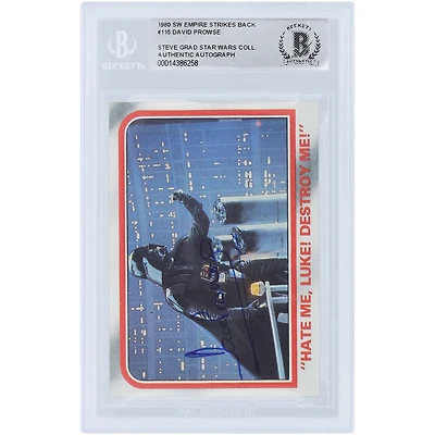 David Prowse Star Wars Autographed 1980 Topps The Empire Strikes Back Darth Vader #115 BAS Authenticated Card