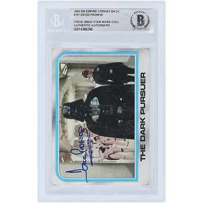 David Prowse Star Wars Autographed 1980 Topps The Empire Strikes Back Darth Vader #187 BAS Authenticated Card