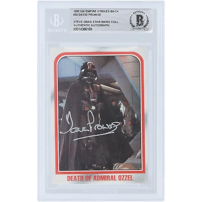 David Prowse Star Wars Autographed 1980 Topps The Empire Strikes Back Darth Vader #34 BAS Authenticated Card
