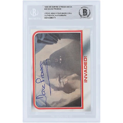 David Prowse Star Wars Autographed 1980 Topps The Empire Strikes Back Darth Vader #49 BAS Authenticated Card