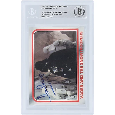 David Prowse Star Wars Autographed 1980 Topps The Empire Strikes Back Darth Vader Blue Signature #50 BAS Authenticated Card