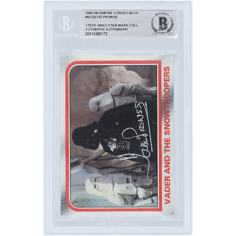 David Prowse Star Wars Autographed 1980 Topps The Empire Strikes Back Darth Vader Silver Signature #50 BAS Authenticated Card