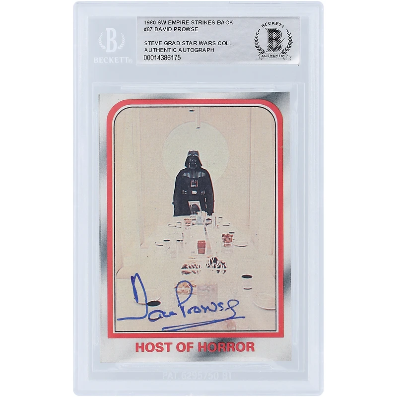 David Prowse Star Wars Autographed 1980 Topps The Empire Strikes Back Darth Vader #87 BAS Authenticated Card