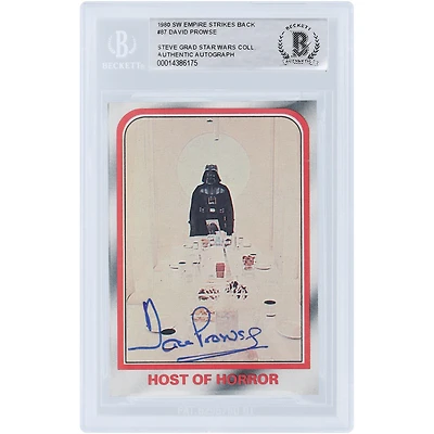 David Prowse Star Wars Autographed 1980 Topps The Empire Strikes Back Darth Vader #87 BAS Authenticated Card