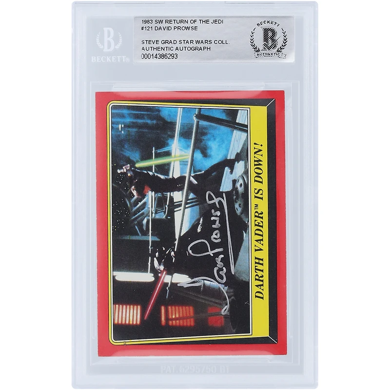 David Prowse Star Wars Autographed 1983 Topps Return of the Jedi Darth Vader #121 BAS Authenticated Card