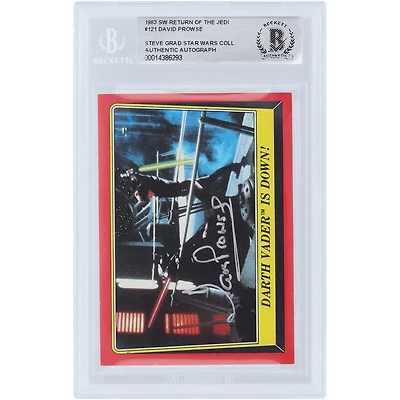 David Prowse Star Wars Autographed 1983 Topps Return of the Jedi Darth Vader #121 BAS Authenticated Card