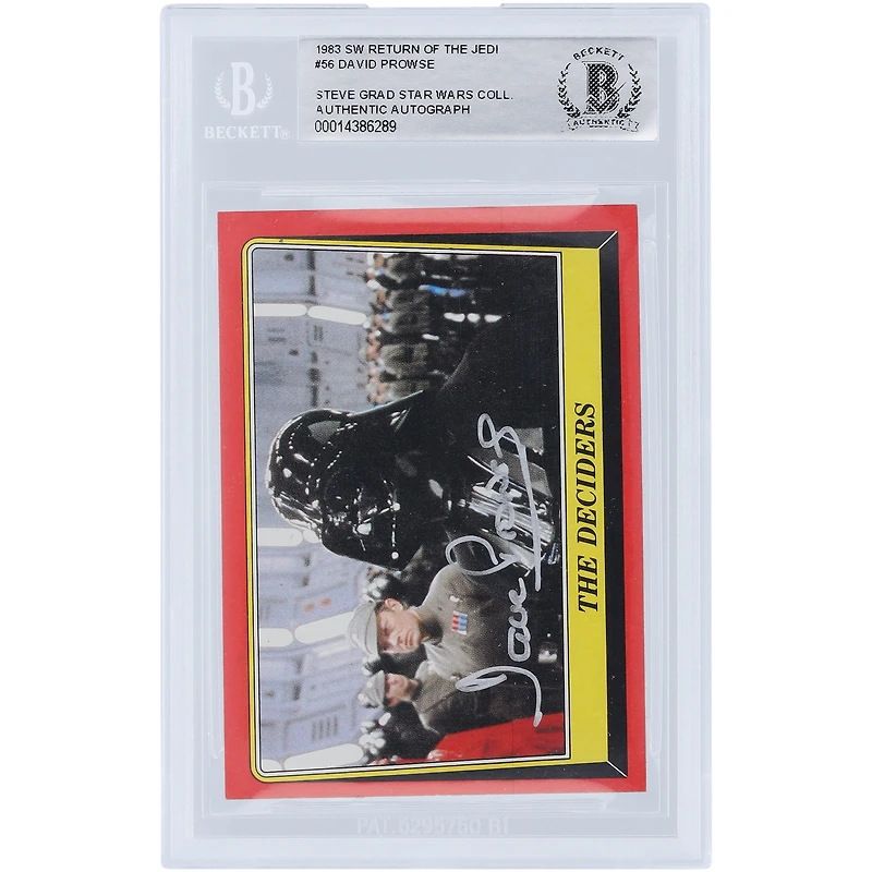 David Prowse Star Wars Autographed 1983 Topps Return of the Jedi Darth Vader #56 BAS Authenticated Card