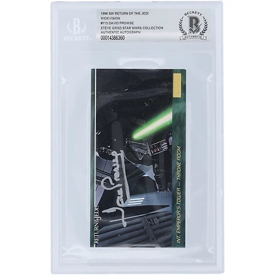 David Prowse Star Wars Autographed 1996 Topps The Empire Strikes Back Widevision Darth Vader #115 BAS Authenticated Card