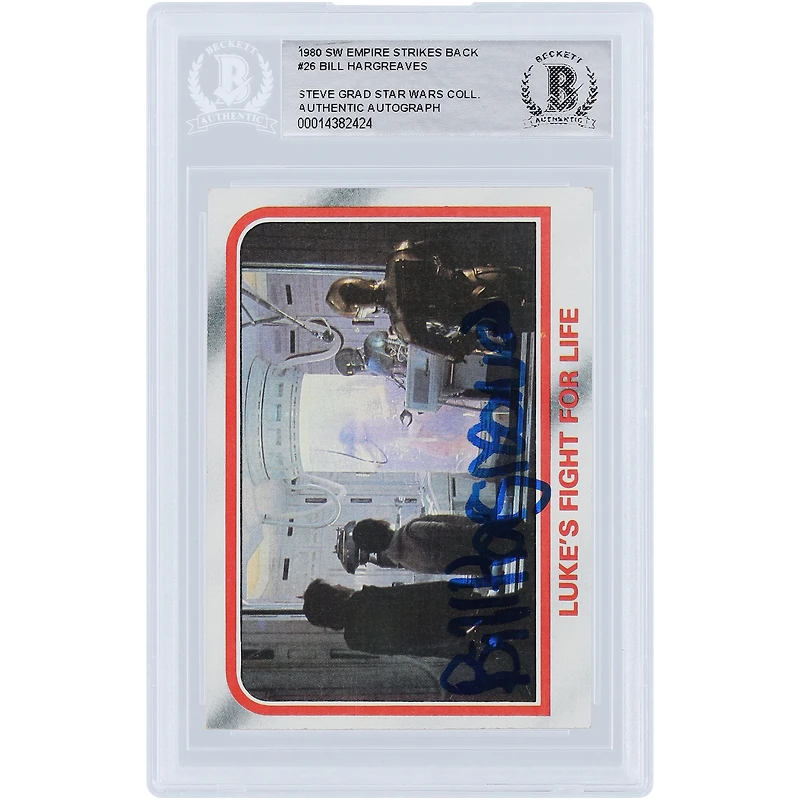 Bill Hargreaves Star Wars Autographed 1980 Topps The Empire Strikes Back #26 BAS Authenticated Card