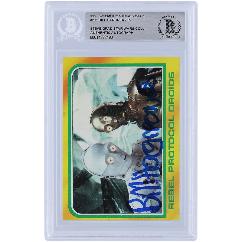 Bill Hargreaves Star Wars Autographed 1980 Topps The Empire Strikes Back #285 BAS Authenticated Card