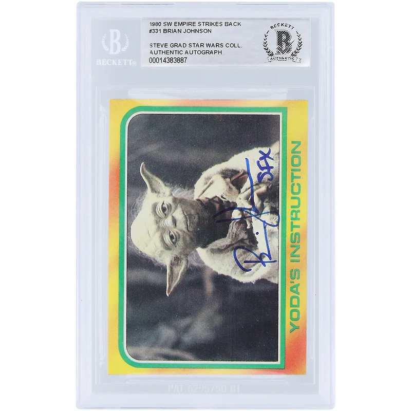 Brian Johnson Star Wars Autographed 1980 Topps The Empire Strikes Back #331 BAS Authenticated Card with "SFX" Inscription