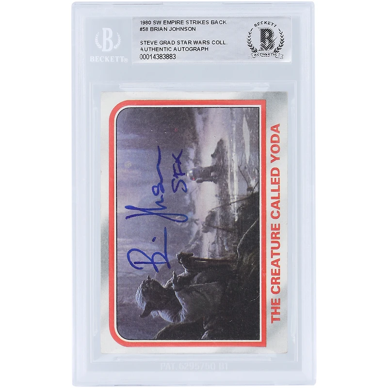 Brian Johnson Star Wars Autographed 1980 Topps The Empire Strikes Back #58 BAS Authenticated Card with "SFX" Inscription