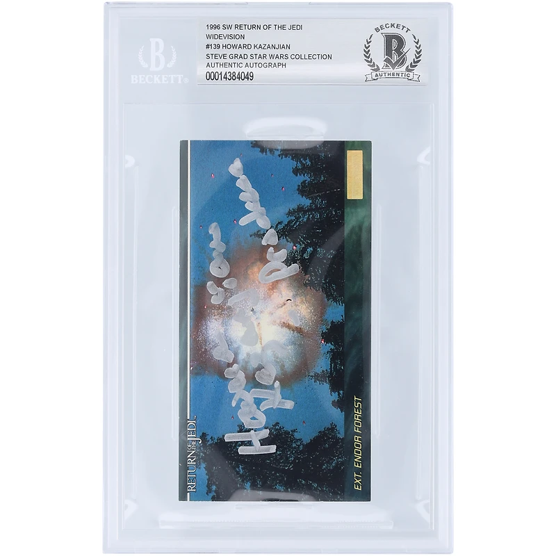 Howard Kazanjian Star Wars Autographed 1996 Topps Widevision #139 BAS Authenticated Card with "Producer" Inscription