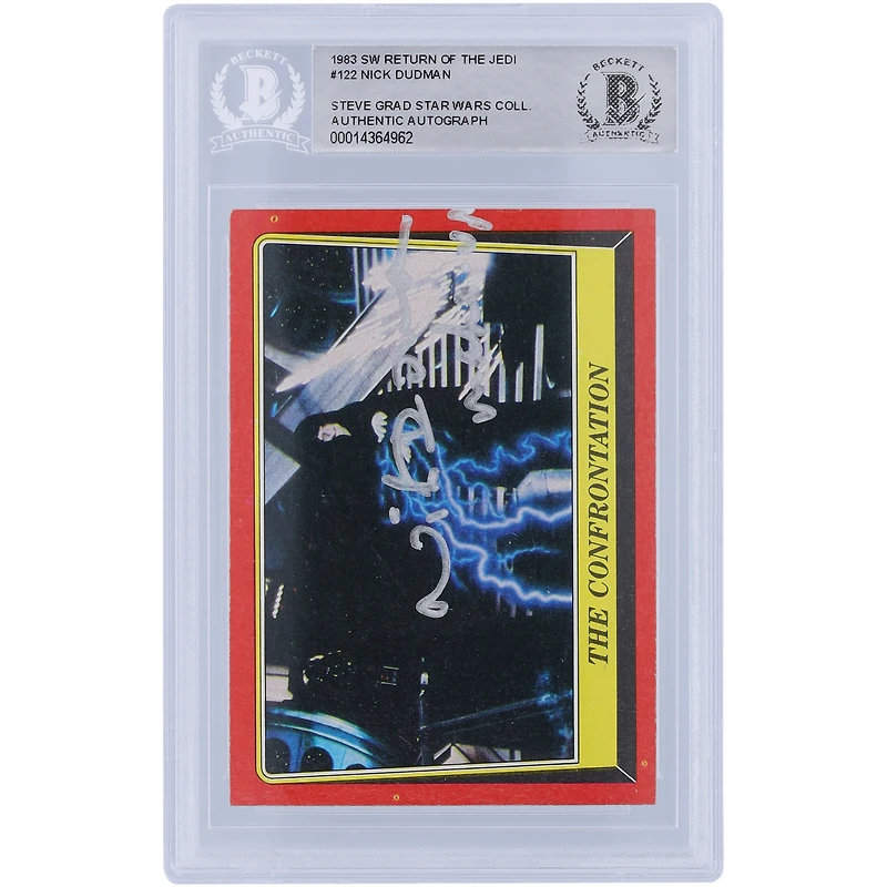 Nick Dudman Star Wars Autographed 1983 Topps #122 BAS Authenticated Card with "Make Up" Inscription