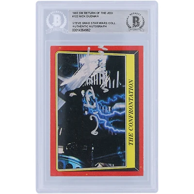 Nick Dudman Star Wars Autographed 1983 Topps #122 BAS Authenticated Card with "Make Up" Inscription