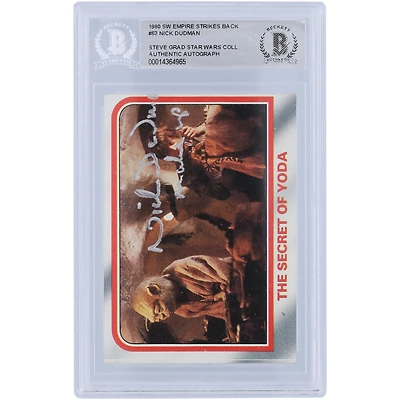 Nick Dudman Star Wars Autographed 1980 Topps #63 BAS Authenticated Card with "Make Up" Inscription