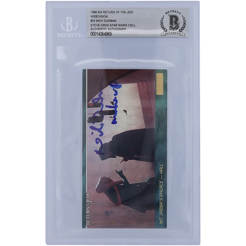 Nick Dudman Star Wars Autographed 1996 Topps Widevision #22 BAS Authenticated Card with "Make Up" Inscription