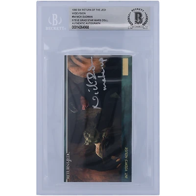 Nick Dudman Star Wars Autographed 1996 Topps Widevision #54 BAS Authenticated Card with "Make Up" Inscription