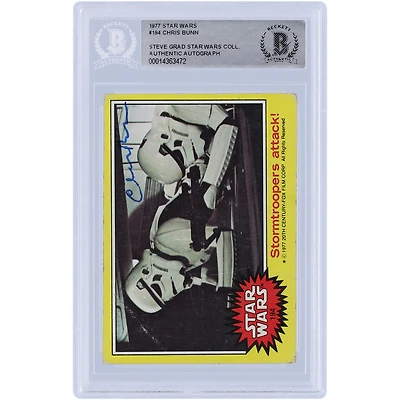 Chris Bunn Star Wars Autographed 1977 Topps Star Wars #194 BAS Authenticated Card